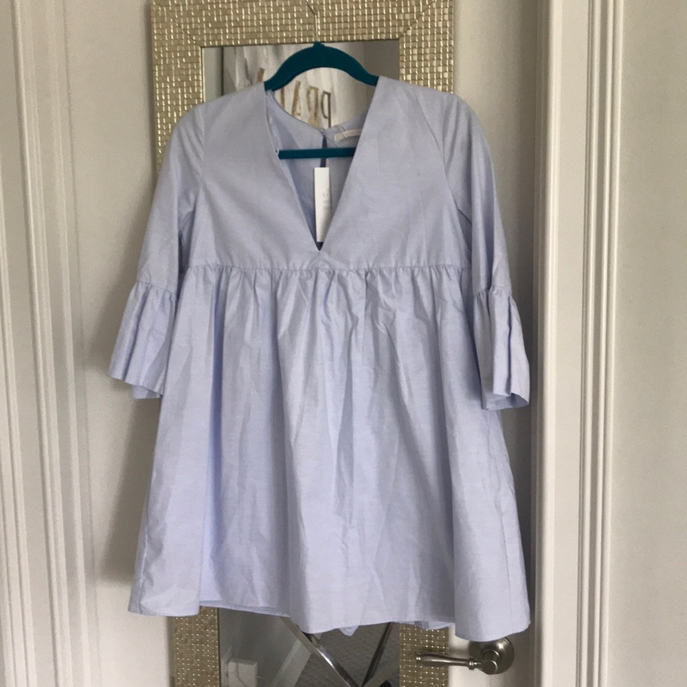 Zara Babydoll Light Blue Romper/Dress